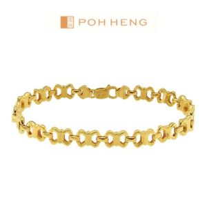 Poh Heng Jewellery 22K Luminous Link Bracelet in Yellow Gold [Price By Weight]
