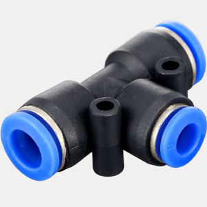 Pneumatic Fitting Air Hose Tube Quick Release Connector (PEG Series) T Tube Connector Air Pipe Fitting Hose Tube Connector Plastic PVC Black Blue / Pneumatik Penyambung Lepas Cepat Tiub