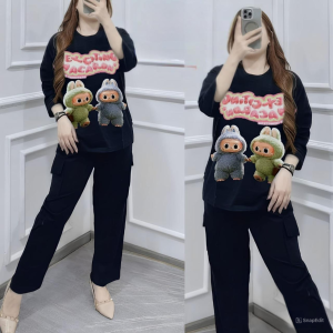 Setelan Wanita Dewasa Jumbo Trendy Macaron Set Kaos Katun Combed 24s Apk Sablon M L XL XXL 3XL BISA DIBELI TERPISAH Oneset Cargo Remaja Kekinian Ootd Casual Hijab