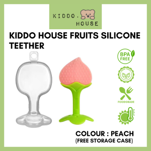Kiddo House Baby Silicone Fruit Teether Free Storage Case Chewing Toy Food Grade Silicone