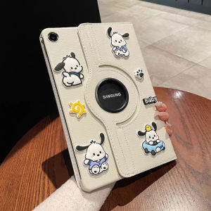 CrashStar 3D Pocha Dog 360° Rotating Flip Leather Tablet Case For Samsung Galaxy Tab A11 A9 A8 A7 A 2019 A11+ A9+ Tab S6 S7 S8 S9 S9 FE + S10 Lite 8.0 8.7 10.1 10.4 10.5 10.9 11 12.4 inch Cute Cartoon Pad Casing Tab Cover With Folding Stand Holder