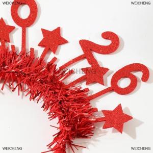 [COD] WEICHENG ที่คาดผมระยิบระยับ2026ตัวเลข4ชิ้นที่คาดผมแถบสีรูปดาวของตกแต่งงานเลี้ยงวันคริสต์มาสวันส่งท้ายปีเก่าสำหรับผู้ใหญ่และเด็กจำนวน1ชิ้น