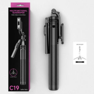 C19 360 Degree Panoramic Shooting Balance Handle Stable Quadpod Selfie Stick With Wireless Remote Control 1/4 Screw Interface