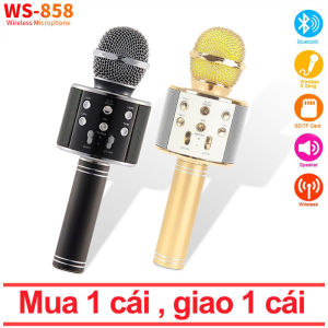 [WS858] Mic Hát Karaoke Bluetooth Không Dây WS858 mic hát karaoke cầm tay mini