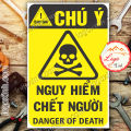 LOGO TEM STICKER BIỂN CẢNH BÁO NGUY HIỂM CHẾT NGƯỜI - DANGER OF DEATH - BIỂN CẢNH BÁO AN TOÀN LAO ĐỘNG. 