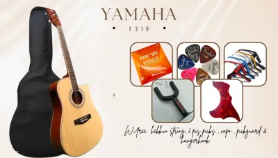 Yamaha( 41 Inches ) Acoustic Guitar Natural Wood Spruce w/Softcase 2 Picks Capo Hangerhook Pickguard Acoustic String