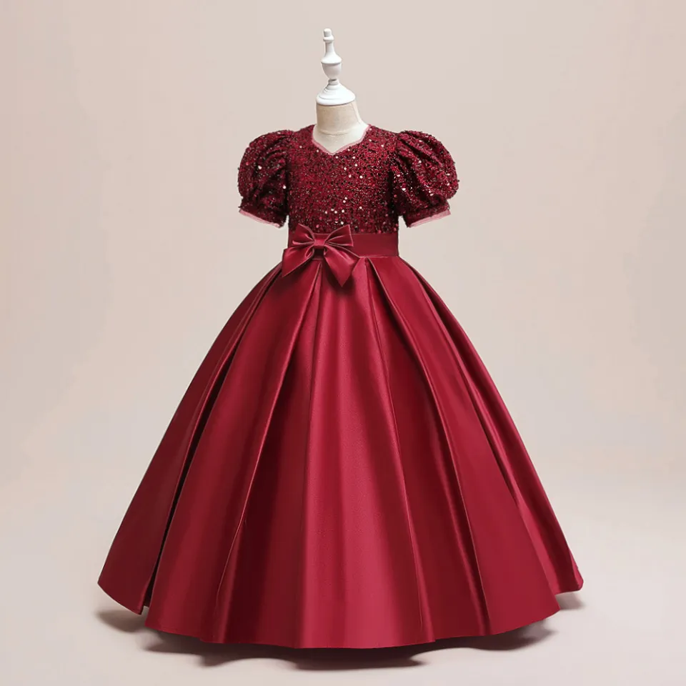 MQATZ ĐầM Dạ HộI Trang Trọng Váy Trẻ Em Bé Gái Cho Bé Gái Quần Áo Trẻ Em  Váy Dạ Hội Hoa Đám Cưới Công Chúa Váy 2-8 Năm T5170 | Lazada.vn