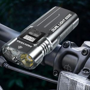 SERAPHYXO Màn hình kỹ thuật số Đèn trước xe đạp Dễ dàng cài đặt USB có thể sạc lại Đèn pha xe đạp Thực tế với dây đeo đèn xe đạp Đèn xe đạp dành cho đạp xe đường trường