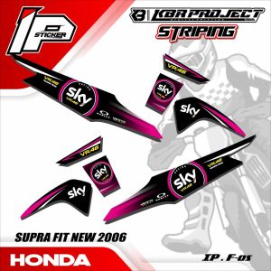 Striping SUPRA FIT NEW 2006- Sticker Striping Variasi List HONDA SUPRA FIT NEW 2006 IP.F-05 Design IP Sticker