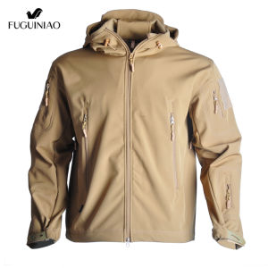 FUGUINIAO Waterproof Winter Mens Outdoor Jacket Tactical Coat Soft Shell Military Jackets M-4XL