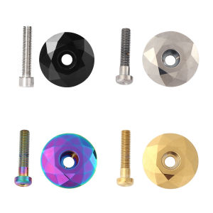 1-1/8 inch Bike Stem Top Cap Bicycle Headset Cap Cover with Bolt Burnt Blue