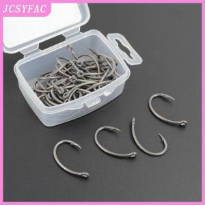 JCSYFAC  Hirisi 50pcs Boxed Teflon Hooks Barbed Multi-Type Hooks Carp Hooks Fishing Tackle