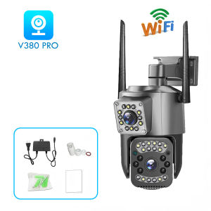 V380 Pro CCTV Camera OutdoorDual Lens CCTV with Audio and SpeakerIP66 Waterproof CCTV Camera Wifi Connect 360CCTV Camera Connect CellphoneTwo-way Audio Motion Detection Night Vision Camera CCTV