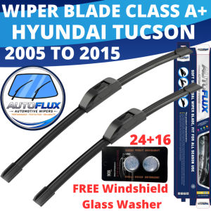 AutoFlux Wiper Blade Class A+ Hyundai Tucson 2005 To 2015 FREE Windshield Glass Washer Set 24+16