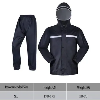 Raincoat Motorcycle Raincoat For Men Waterproof Heavy Rain Makapal Plus Size Japan Breathable Adult Raincoat & Rain Pants Suit Split With Removable Waterproof Pockets Highlight Reflective Bars PVC Thickening Wear Resistant Rain Coat Set Outdoor Universal