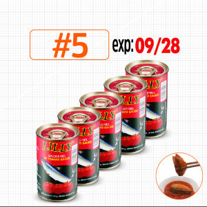 Combo 05 Hộp Cá Nục Sốt Cà Lilly Thái Date 09/2028 Lon 150g Vị Ngọt Thơm Dùng Ăn Ngay