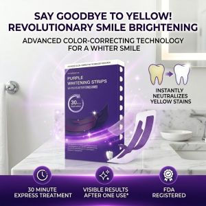 Bright White Stain Removal Purple Teeth Strips Improve Dental Yellowing Oral Cleaning Gel Teeth Bright Stain For Lasting Bright Smile