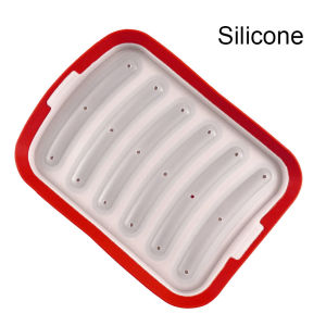 Hot Dog Maker Mold 6 Cavity Smooth Non-Stick Sausage Plate Sausage Mold Baby Food Supplement Hot Dog Mold Baking Mold Sausage