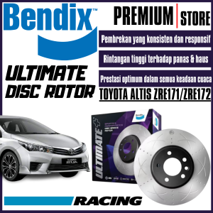Original Bendix Ultimate+ Front Set Disc Rotor - Toyota Altis ZRE171/ZRE172 1.8/2.0L 2013 BR9435 ULT+