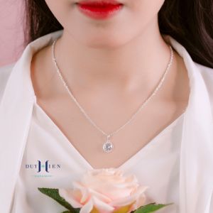 Dây Chuyền Bạc Nữ Duy Hiển S990 Nguyên Chất Mặt Dây Single Stone Phong Cách Minimalism Đơn Giản Sang Trọng Cá Tính
