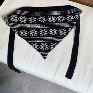 PHANT Y2K Jacquard Wool Headscarf Fair Isle Snowflake Knitted Scarf All-match Ear Protectors Bandana Women
