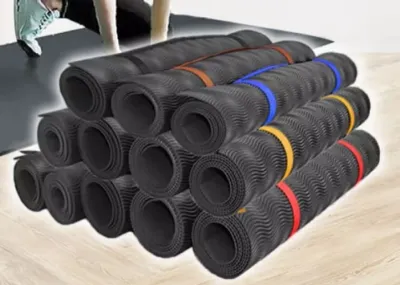 Matras Gunung Matras Tebal Camping Gunung Kemah Yoga Spons Hitam/Warna 180X60cm.