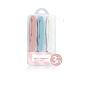 ASRV Safe folding eyebrow trimmer eyebrow scraper womens anti-scratch beginner set beauty tools can be replaced with blades