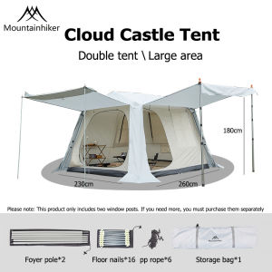 MOUNTAINHIKER Maillard fully automatic camping tent 13㎡ luxury camping with atmosphere lights and large space 210D Oxford cloth UPF50+ waterproof cloth for outdoor chairs tents