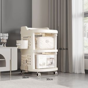 【BELI LOKAL】Dejavu Rak Susun Serbaguna 3 dan 4 Tingkat Dengan Roda Rak Troli Susun Penghemat Tempat Rak Susun untuk Ruang Tamu HRK525