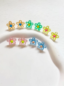 Acrylic Flower Ear Studs Geometric Studs Earrings Statement Earrings Ear Waterproof Earrings for Everyday Wear
