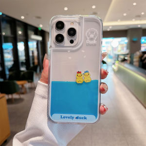 Kisscase con vịt đáng yêu Sơn Cát lún vỏ điện thoại rõ ràng cho Iphone 15 14 13 12 Pro Max phim hoạt hình Acrylic trong suốt cứng chống rơi Chống Sốc Ốp lưng cho iPhone 15 14 13 12 11