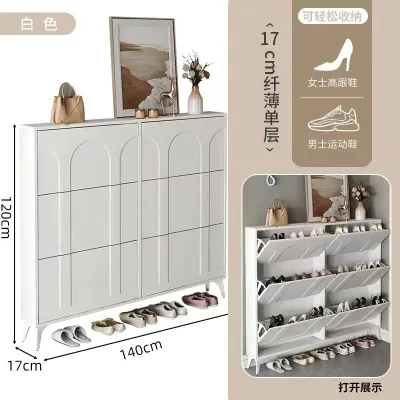 Shoe Cabinet Italian Ultra-thin 17/24cm Deep Shoe Rack Small Household Shoe Storage Shoe (BI)