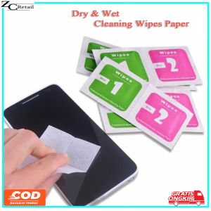 LAYAR GLASS TISU PEMBERSIH KACA HANDPHONE SMARTPHONE KERING DRY & WET BASAH TISSUE TISU TISU ANTI GORES HP
