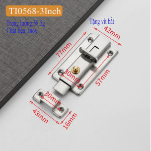 Chốt Lò Xo Inox Chống Trộm An Toàn Tiện Dụng TI0568 - Kích Thước 3/5 Inch