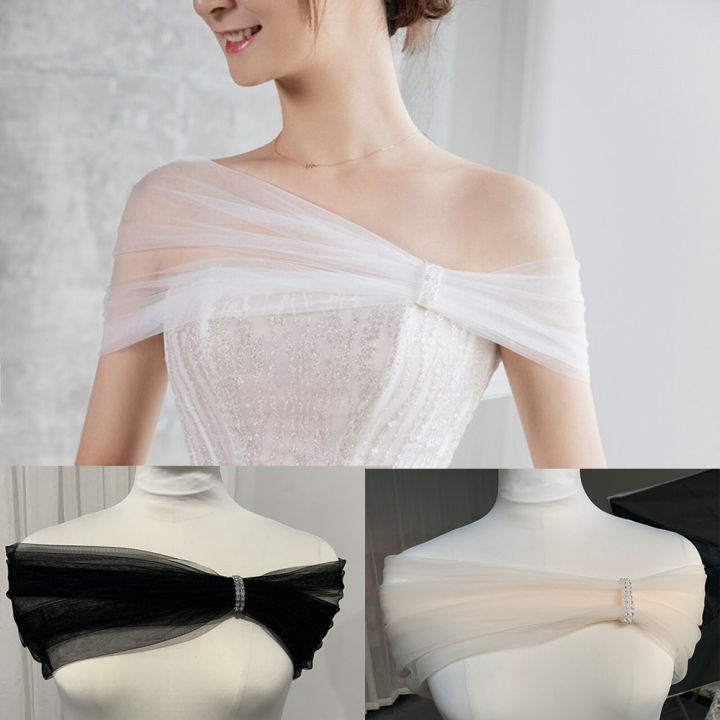 Tulle Bridal Shawl Decoration Accessories Removable Shawl For Wedding Ball Gown Patry Cover Arm