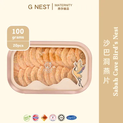 Original Natural Sabah Cave Bird’s Nest 20Grams 4 Piece - Premium 100% Wild Cave Nest Slices