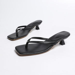 Trendy Flip-Flops For Women 2026 Summer New Style Square Toe Stiletto Heel Sandals For Women