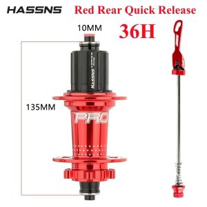 HASSNS Pro 7 36H Rear Hub Bearing 36Holes Freehub MTB Bike Four Palin 32H Rear Hub for 7-12 Speed Noisy Cube Bicycle 6 Pawl Hubs