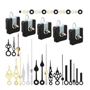 Quiet Clock Movement Replacement Parts with Precisions 5Pcs Clock Mechanism and Hands for DIY Clock Restorations Project