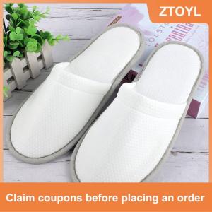 【ZTOYL】 Màu Rắn Màu Trắng Phòng Khách Sạn Ánh Sáng Không Trượt Nhà Giản Dị Dùng Một Lần Dép Đi Trong Nhà Cho Phụ Nữ