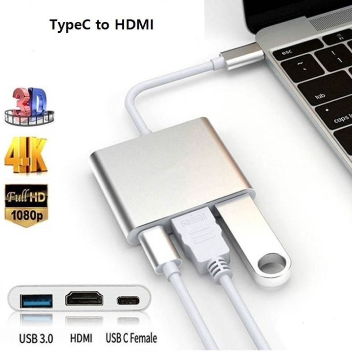Hub Chia Cổng Chuyển Đổi Đầu Type C Sang HDMI/ USB/ TypeC Đa Năng