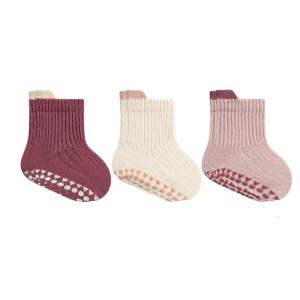 Vớ trẻ em cao su không trượt đế vớ cotton thoáng khí Giày tập đi trẻ sơ sinh mùa xuân đầu tiên đi bộ vớ 3 cặp