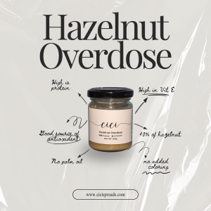 [Made in SG] Hazelnut Cream Spread with milk(Hazelnut Overdose) contains 40% hazelnut 100g