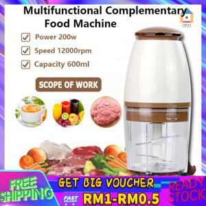 【Malaysia Spot Sale】200W Electric Capsule Chopper 500mL Blender Mixer Masher Juicer stainless steel Blade/Pengisar Pengadun