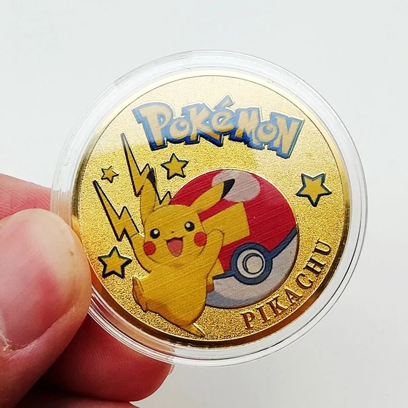 Official Pokemon TCG Pikachu Flipping Coin - Large Gold Plastic Gaming Coin