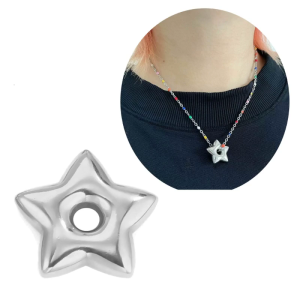 Stainless Steel Spacer Beads Heart Star Charm for DIY Earring Necklaces Bracelets Keychain Pendant Making Craft