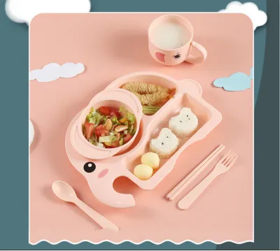 *READY STOCK* 6pcs children dining sets plastic Cartoon Kid Plate Set Tableware with Bowl Plate Cup Spoon Fork -ELP SET ✅✅✅✅✅✅**** PRINTING CUSTOM LOGO AVAILABLE *****✅✅✅✅✅✅