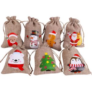 MAOMEI for Jewelry Snowman Gift Bags Drawstring Pouch Packaging Bags Ornament Candy Bags Christmas Ornament Christmas Decorations Storage Bags