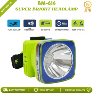 BM-616 Professional Rechargeable LED Headlamp 150W High Power 7000mAh Huge Battery Super Bright Diving Fishing Camping Headlamp