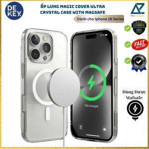 Ốp Lưng Sạc Từ Tính DEKEY Magic Cover Crystal Case cho Iphone 17 Pro max/ Iphone 16 Pro max/ 16 Pro/ 16 Plus Ốp Dẻo Trong Suốt Bảo Vệ Máy